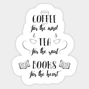 Coffee, Tea, Books Sticker